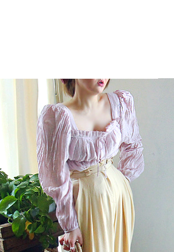 pink Square pleats blouse_ 업데이트중 구매 가능하십니다