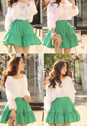 Green rainbow Skirt-pants (단독 주문시 빠른배송).