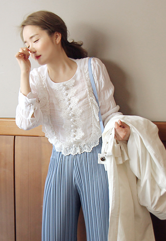 wrinkles lace blouse [단독주문시 당일출고]